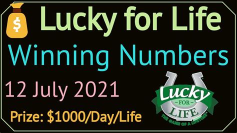 Past Lucky for Life Numbers 2021 .